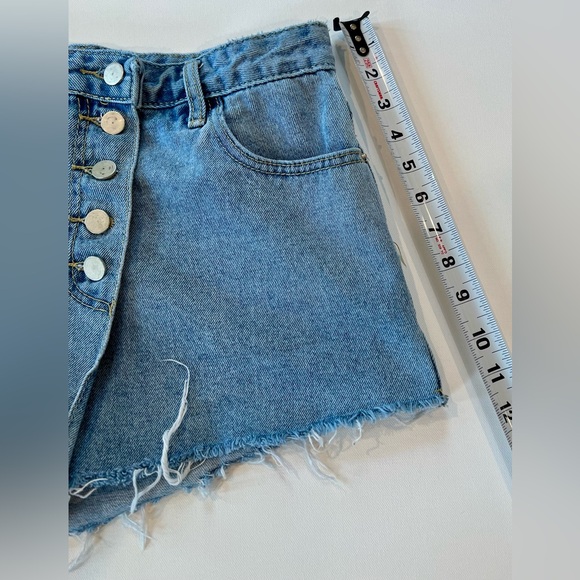 PINKYOTTO Denim Shorts New York Denim Frayed Skort Pockets Y2K - Picture 9 of 11